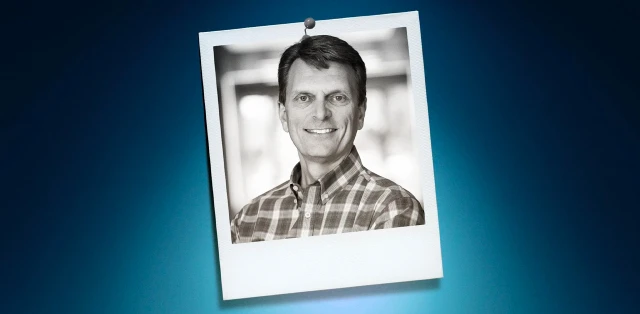 A polaroid image of Mitch Bowling, CEO of EverDriven, smiles brightly.