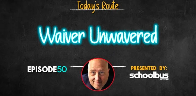 A showcase of episode 50 titled 'Waiver Unwavered' that includes an image of its speaker.