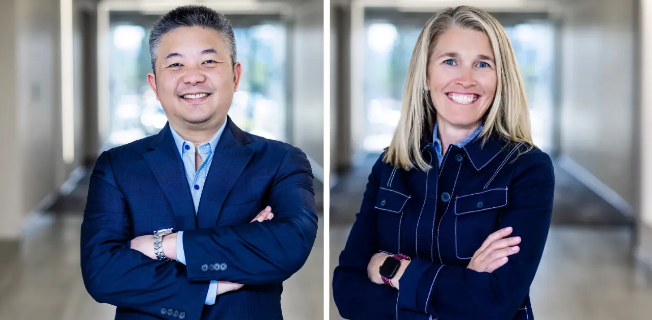 Mon Chaio Lo, EverDriven’s new Chief Product and Technology Officer poses at the left, while Courtney Pallotta, EverDriven’s new Chief Marketing Officer poses at the right