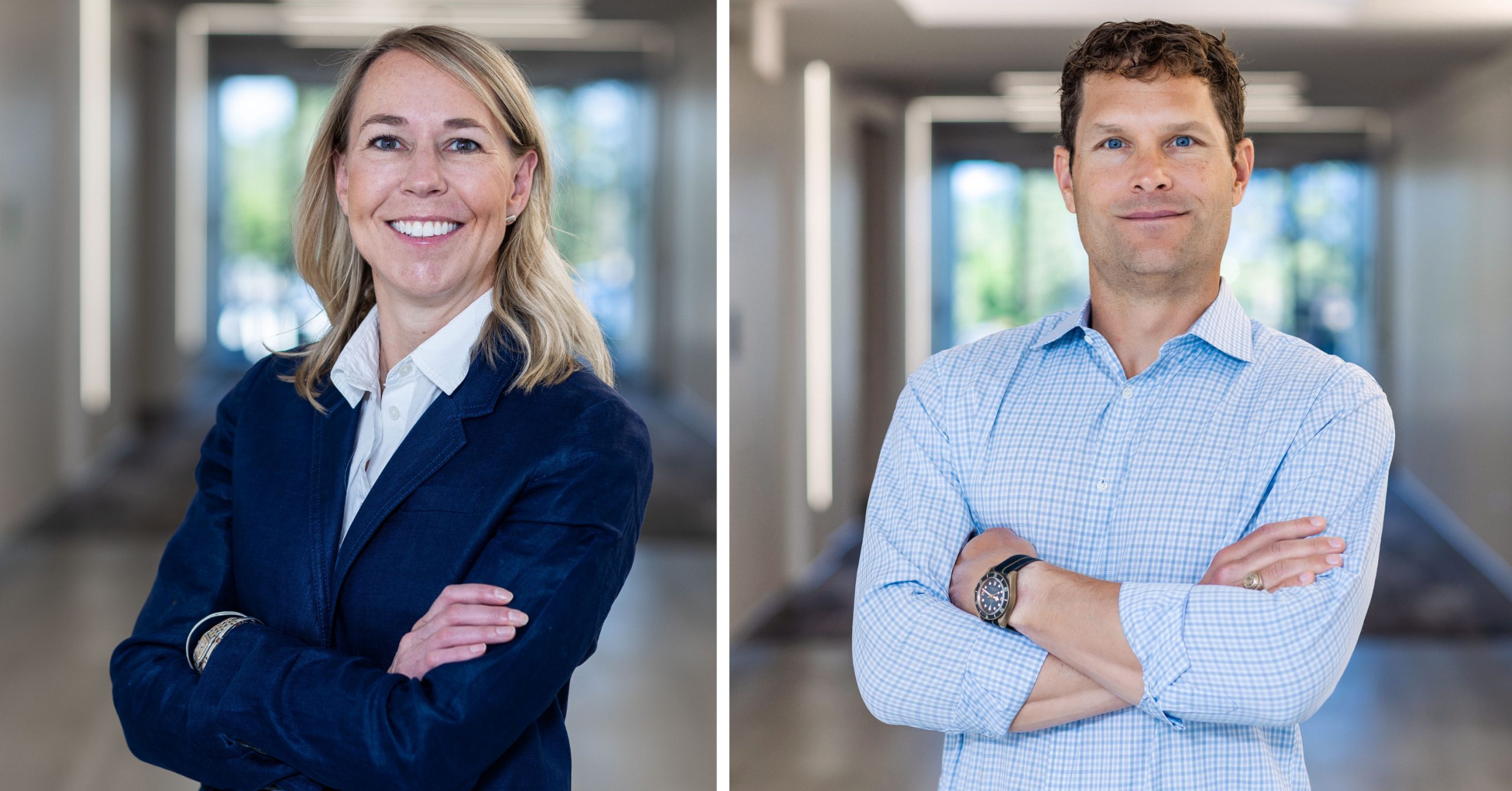 EverDriven’s new COO Megan Von Wald and CFO Phil Graves stand confidently in business attire for their professional photos.