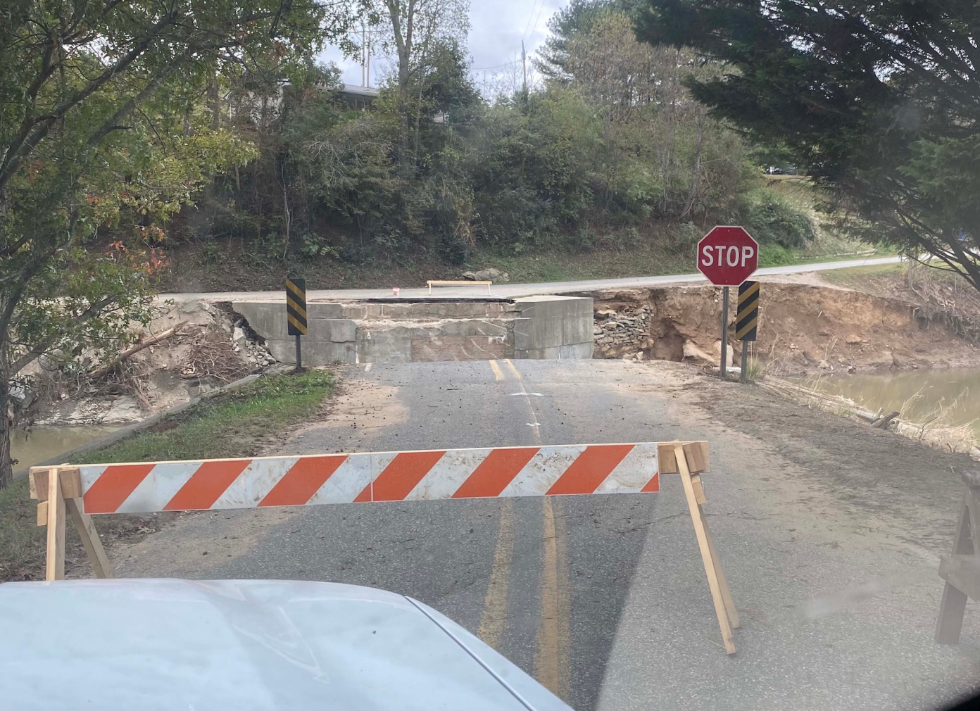 Buncombe County-Schools road after Hurricane Helene