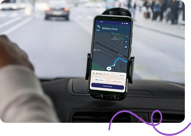 A driver en route with the EverDriven driver app open